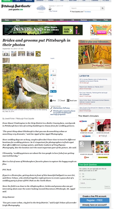 Pittsburgh Post Gazette | Published | Wedding Pictures | Hilltop Park | Strip District | Pittsburgh Wedding Photographer | Pittsburgh Wedding Photographers | Lavender Leigh Photography | Blog