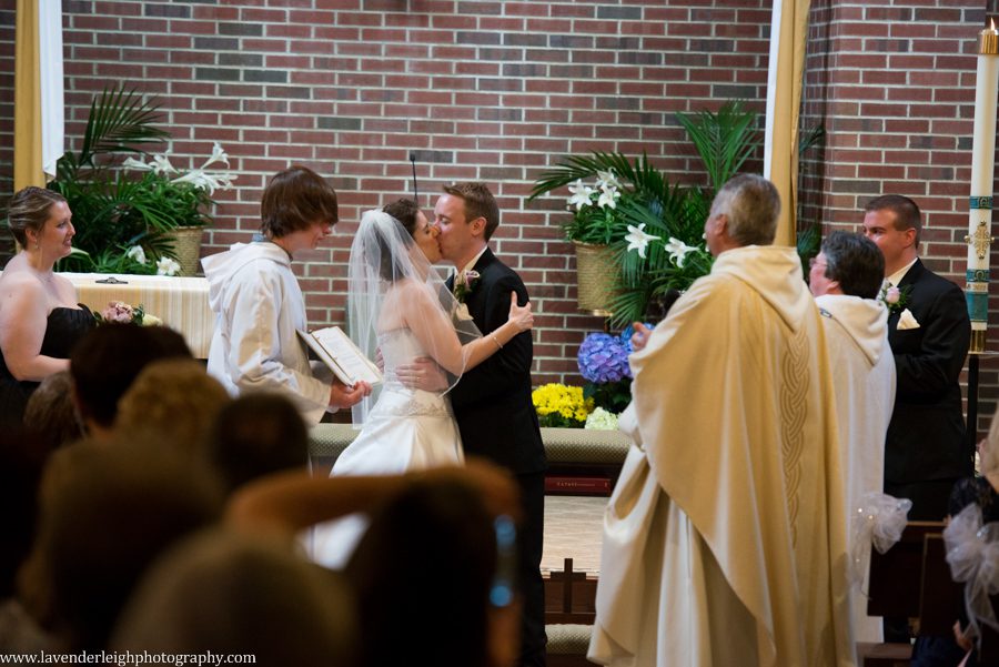 Bride and Groom Kiss| Rolling Hills Country Club Wedding |St. John Capistran Church| Pittsburgh Wedding Photographer | Pittsburgh Wedding Photographers | Lavender Leigh Photography | Blog