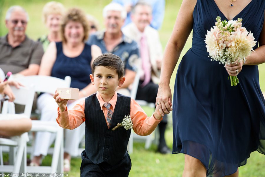 Ring Bearer | Processional | Barn Wedding | Rustic Acres Wedding Reception | Rustic Acres Ceremony | Watters Love Marley Wedding Dress | Pittsburgh Wedding Photographer | Pittsburgh Wedding Photographers | Lavender Leigh Photography | Blog