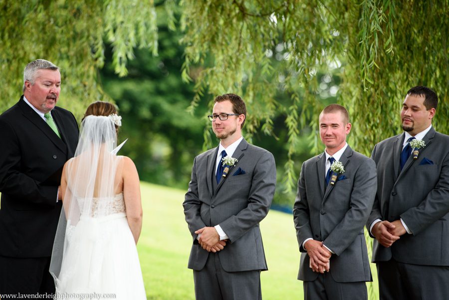 Groom Looks at His Bride | Ceremony | Barn Wedding | Rustic Acres Wedding Reception | Rustic Acres Ceremony | Watters Love Marley Wedding Dress | Pittsburgh Wedding Photographer | Pittsburgh Wedding Photographers | Lavender Leigh Photography | Blog
