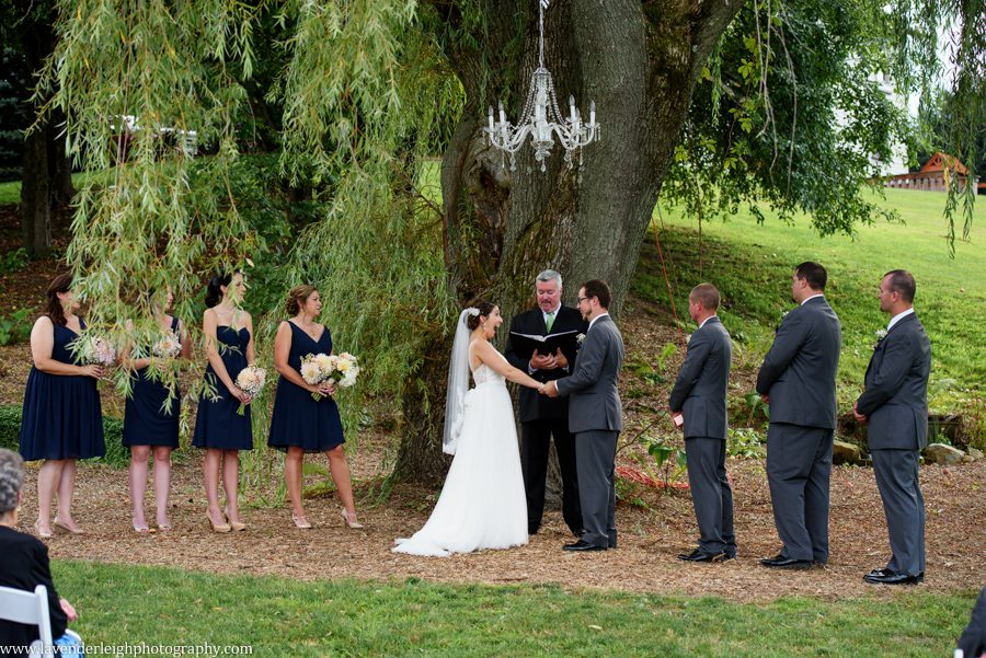 Bride and Groom | Wedding Ceremony | Weeping Willow Tree | Chandelier | Barn Wedding | Rustic Acres Wedding Reception | Rustic Acres Ceremony | Watters Love Marley Wedding Dress | Pittsburgh Wedding Photographer | Pittsburgh Wedding Photographers | Lavender Leigh Photography | Blog