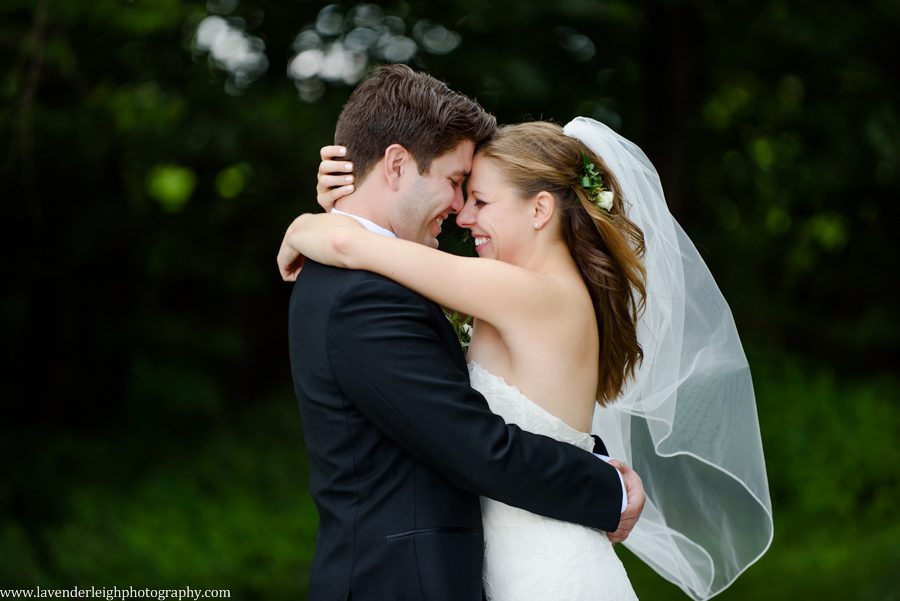 Bride and Groom Hugging