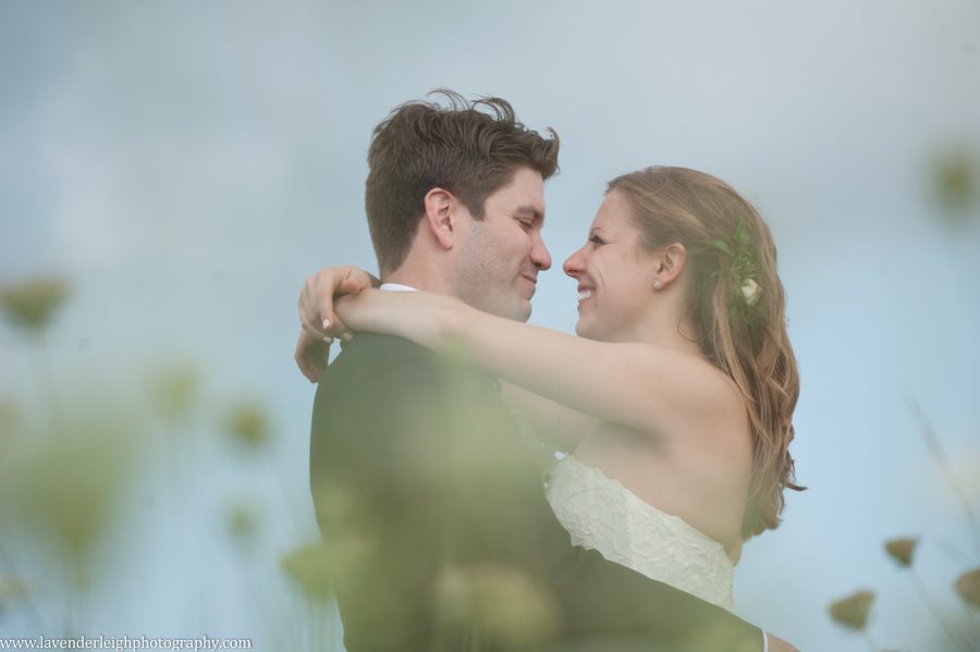Bride and Groom in a Field