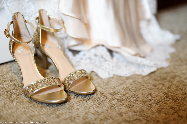 sparkling, gold, sandals, bride's shoes, wedding