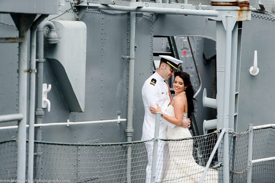 Bride and Groom on a Naval Ship