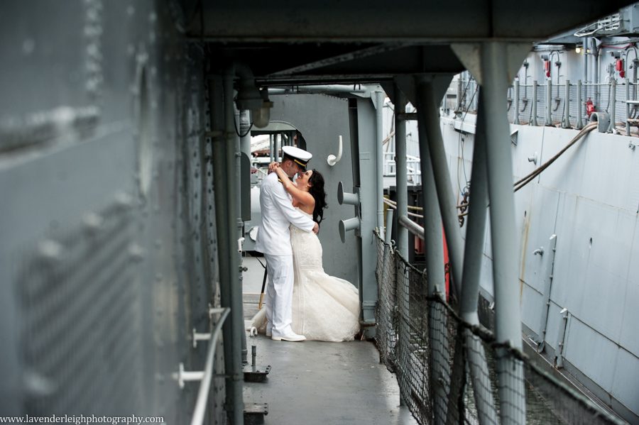 Bride and Groom on a Naval Ship