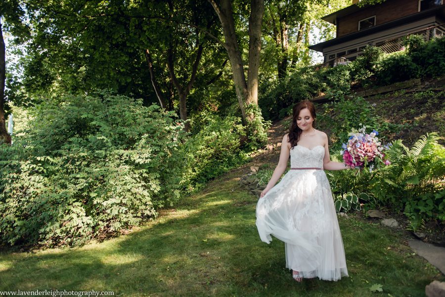<alt>bride twirling in dress at Choderwood in Pittsburgh, Pennsylvania</alt>