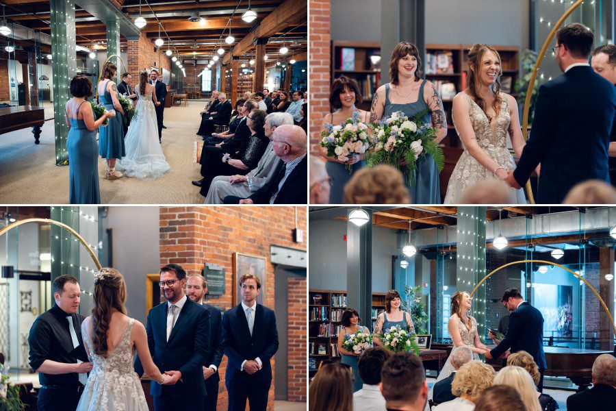 <alt>A wedding reception in the Grand Hall of the Heinz History Center in Pittsburgh, Pennsylvania</alt>